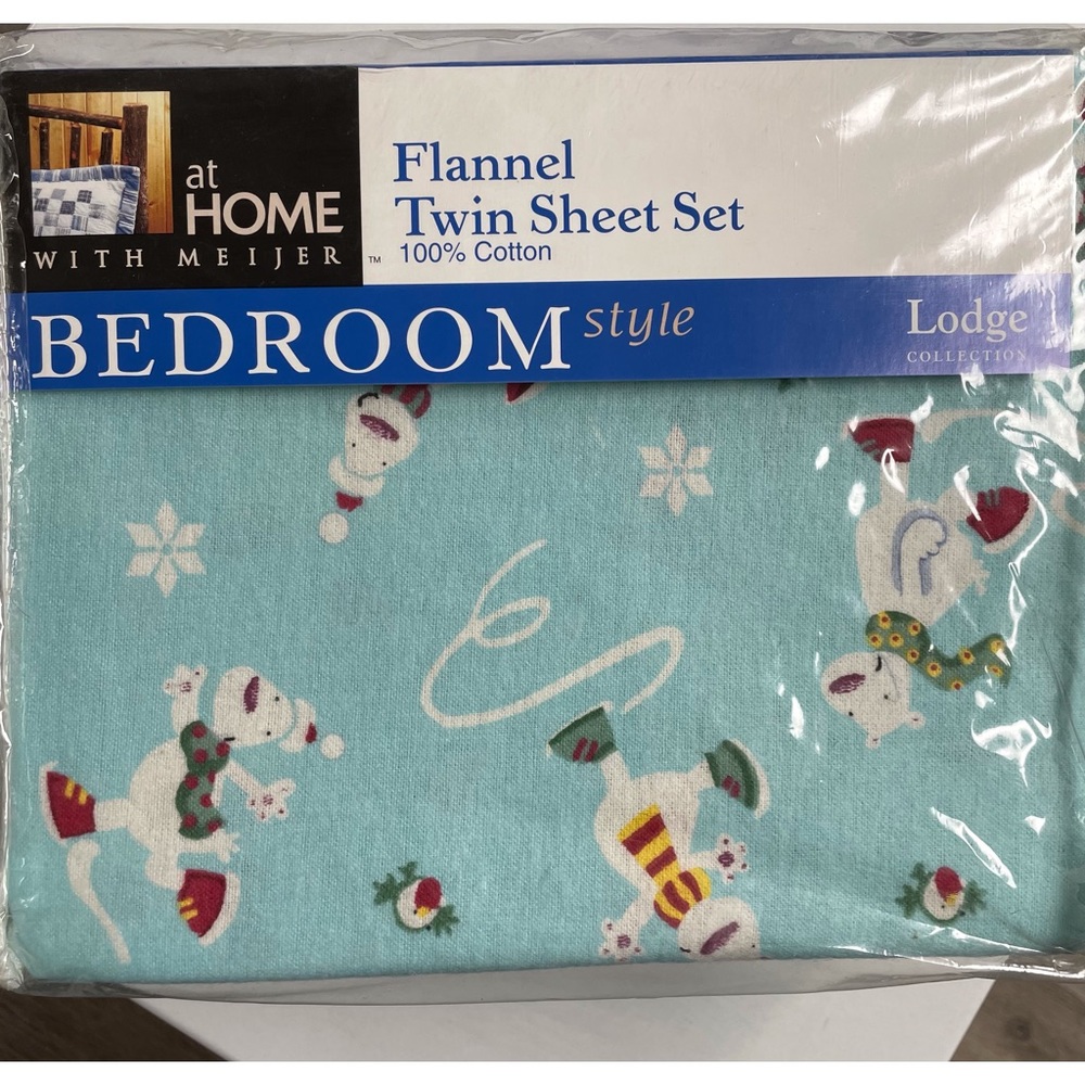 At Home Lodge Collection Flannel Twin Sheet Set New in Package